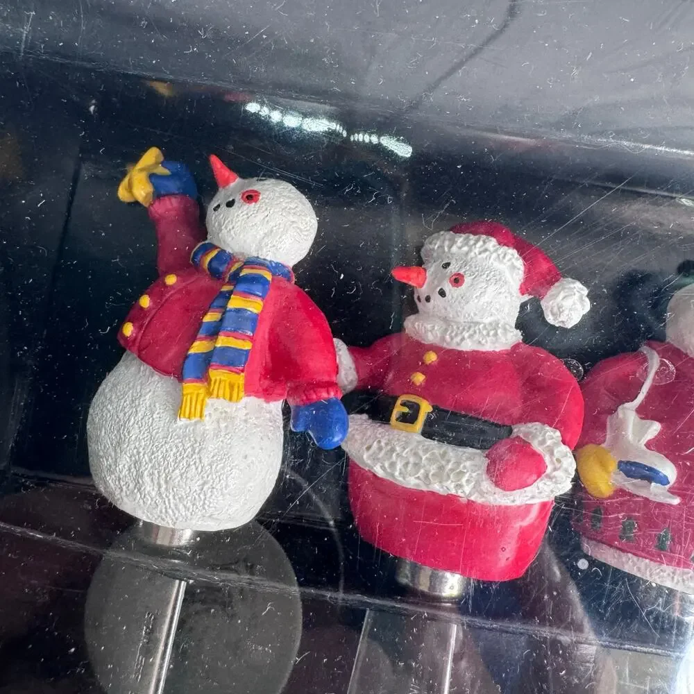 NEW Acorn Set of 4 Snowman Holiday Christmas Spreaders Dip Cheese